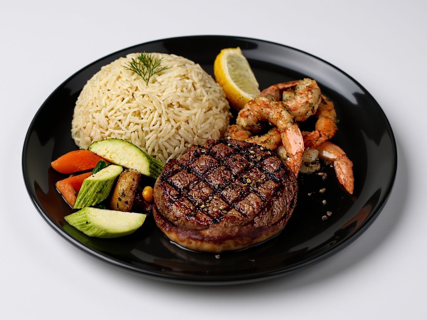 Grilled Fillet And Shrimp ( Five Pieces)