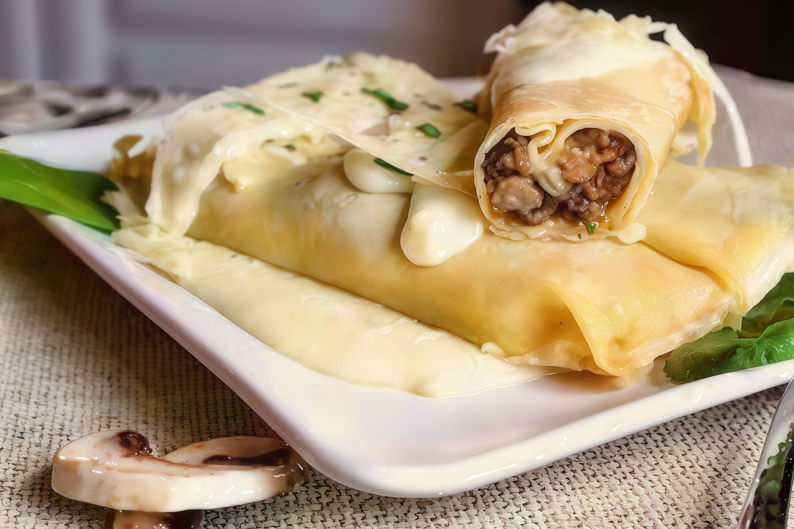 Grilled Oriental Sausage Crepe