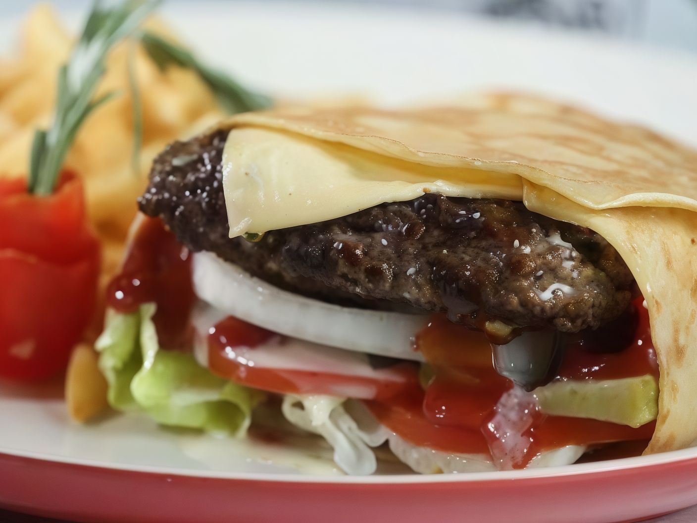 Grilled Burger Crepe
