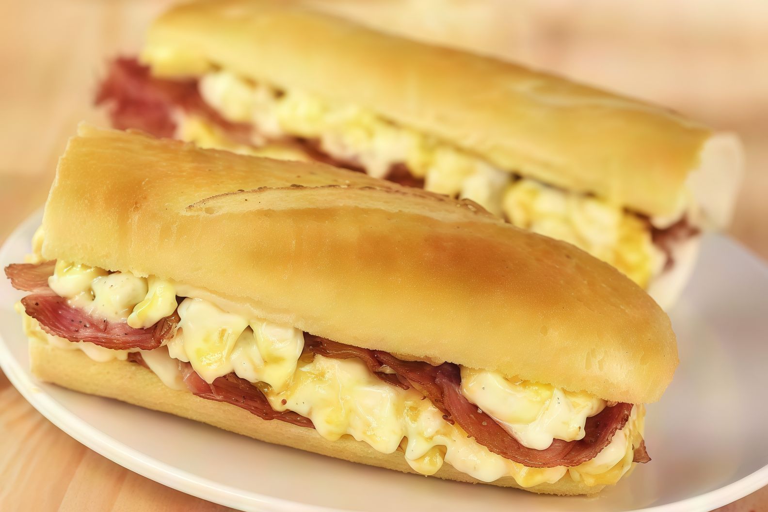 Pastrami Egg With Roumi Cheese Sandwich