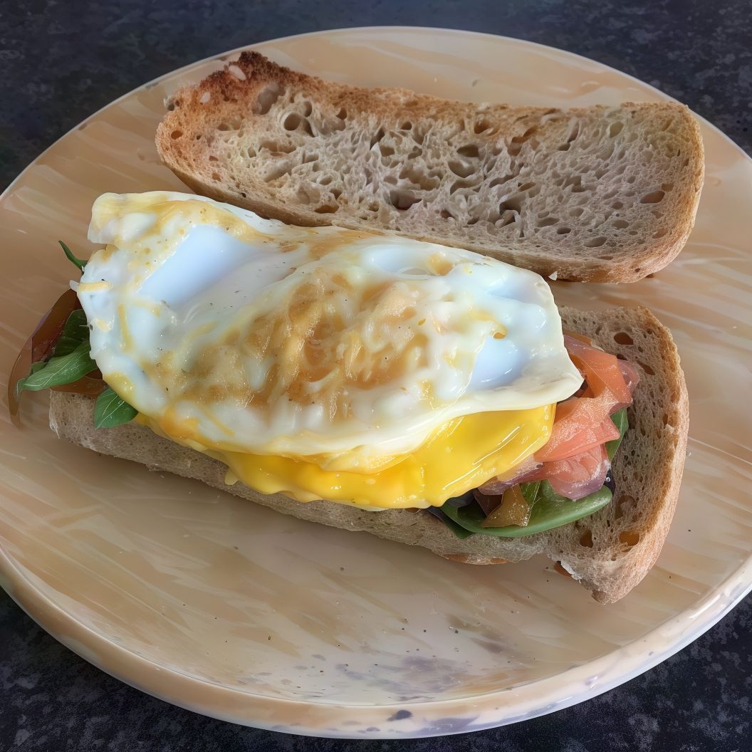 Fried Egg And Foul Sandwich