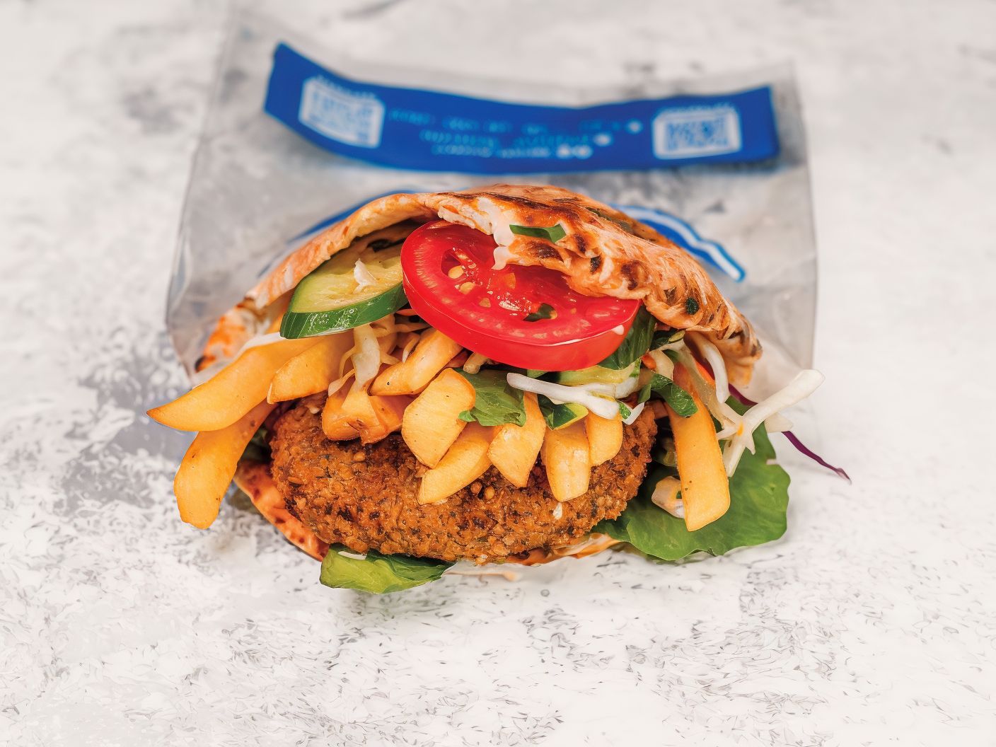 Falafel With Fries Sandwich