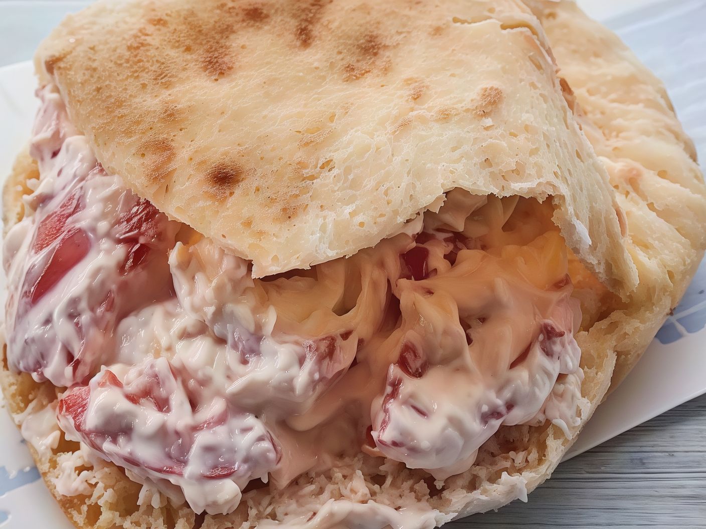 Egg sandwich with aged cheese