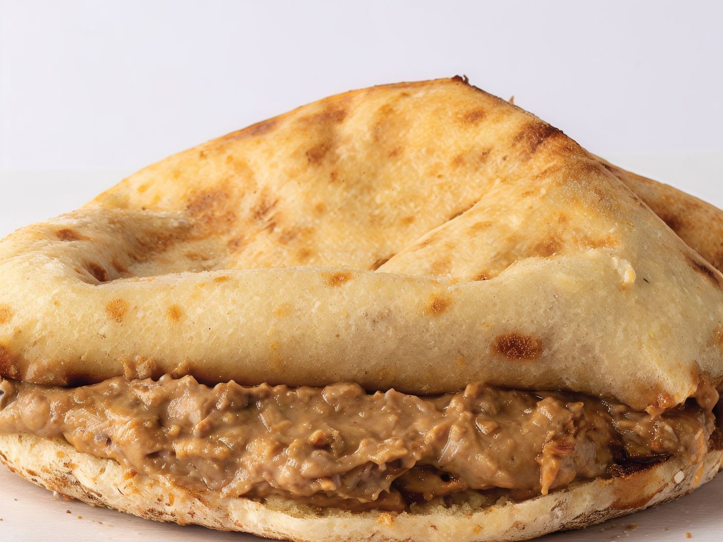 Foul and Eggplant Sandwich