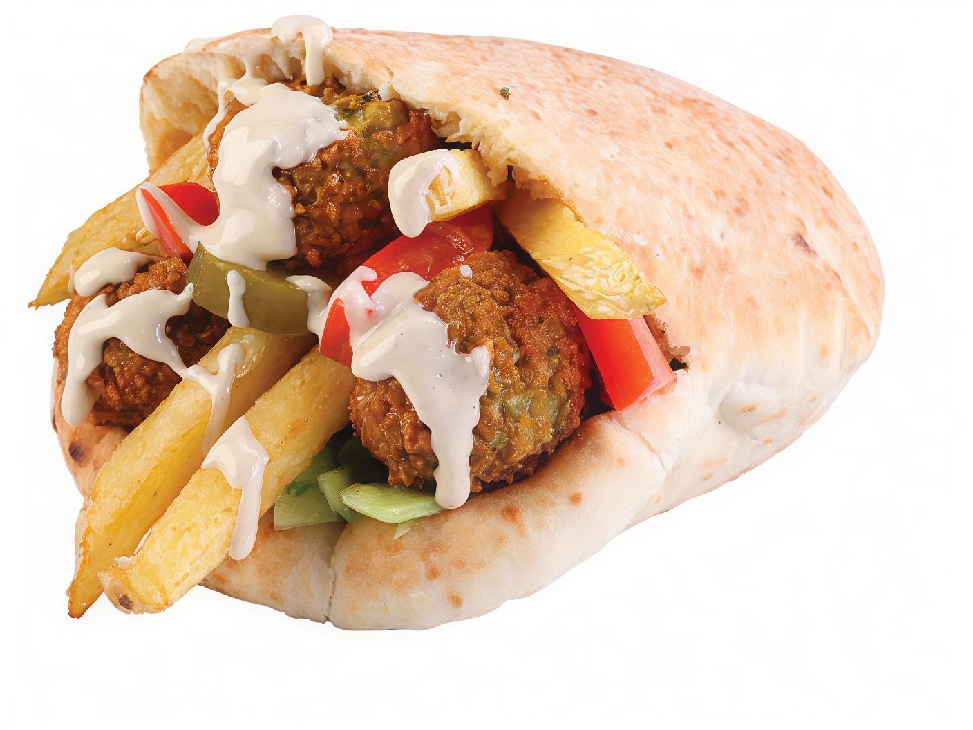 Ta'ameya Sandwich with French Fries