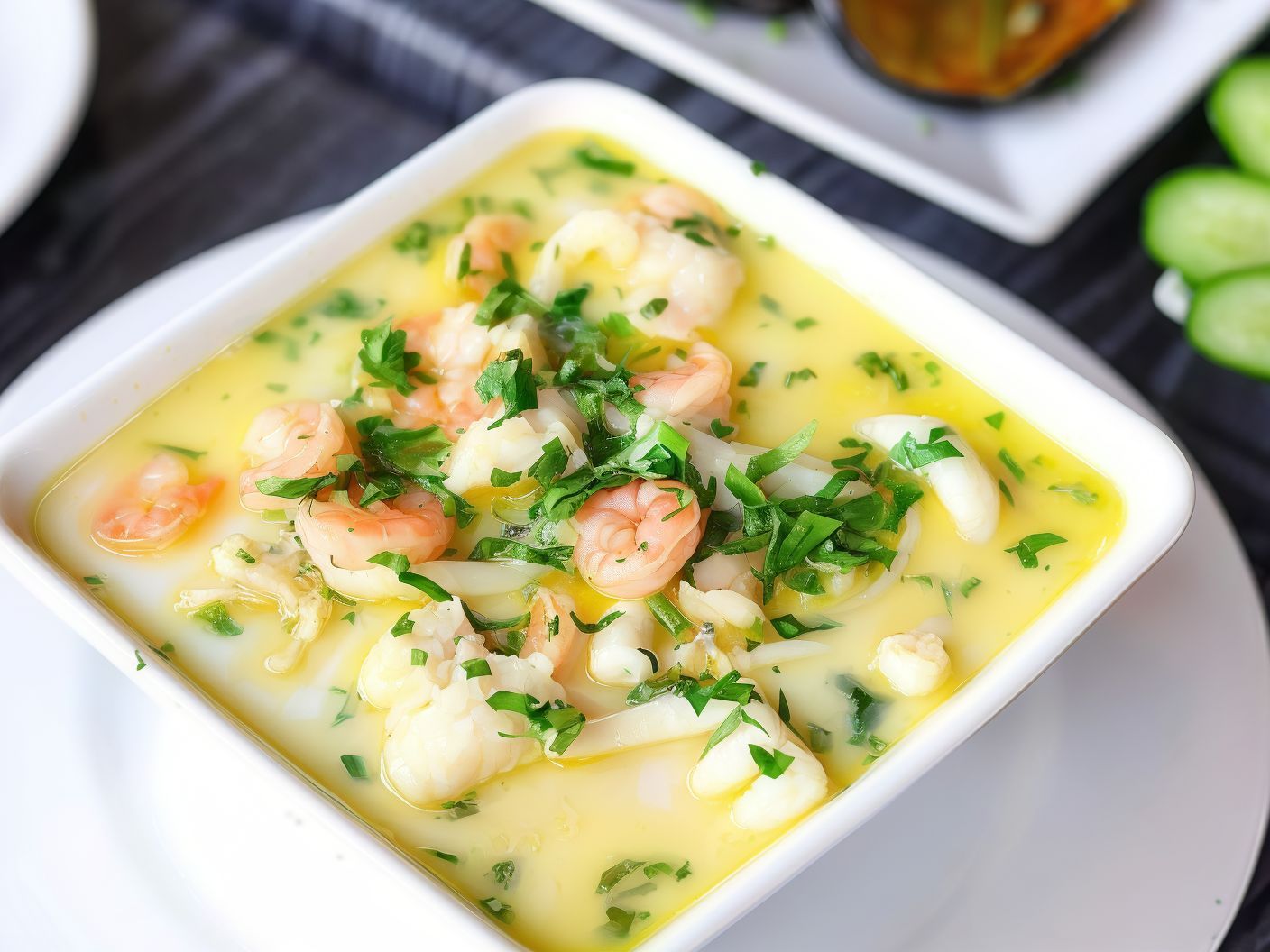 Red Shrimp With Peel Soup.