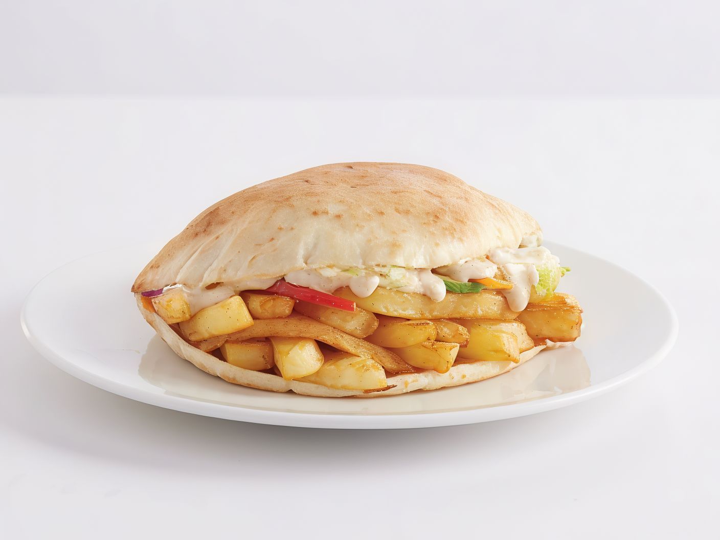 Potato sandwich with eggs