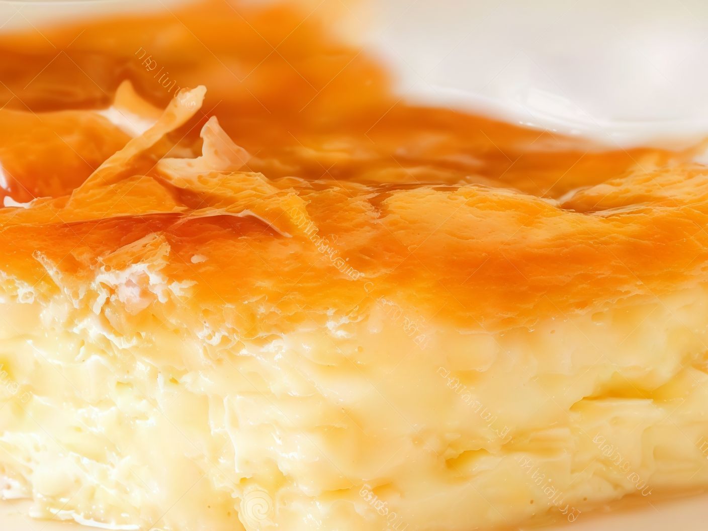 Custard With Sugar And Milk Sweet Stuffed Pie