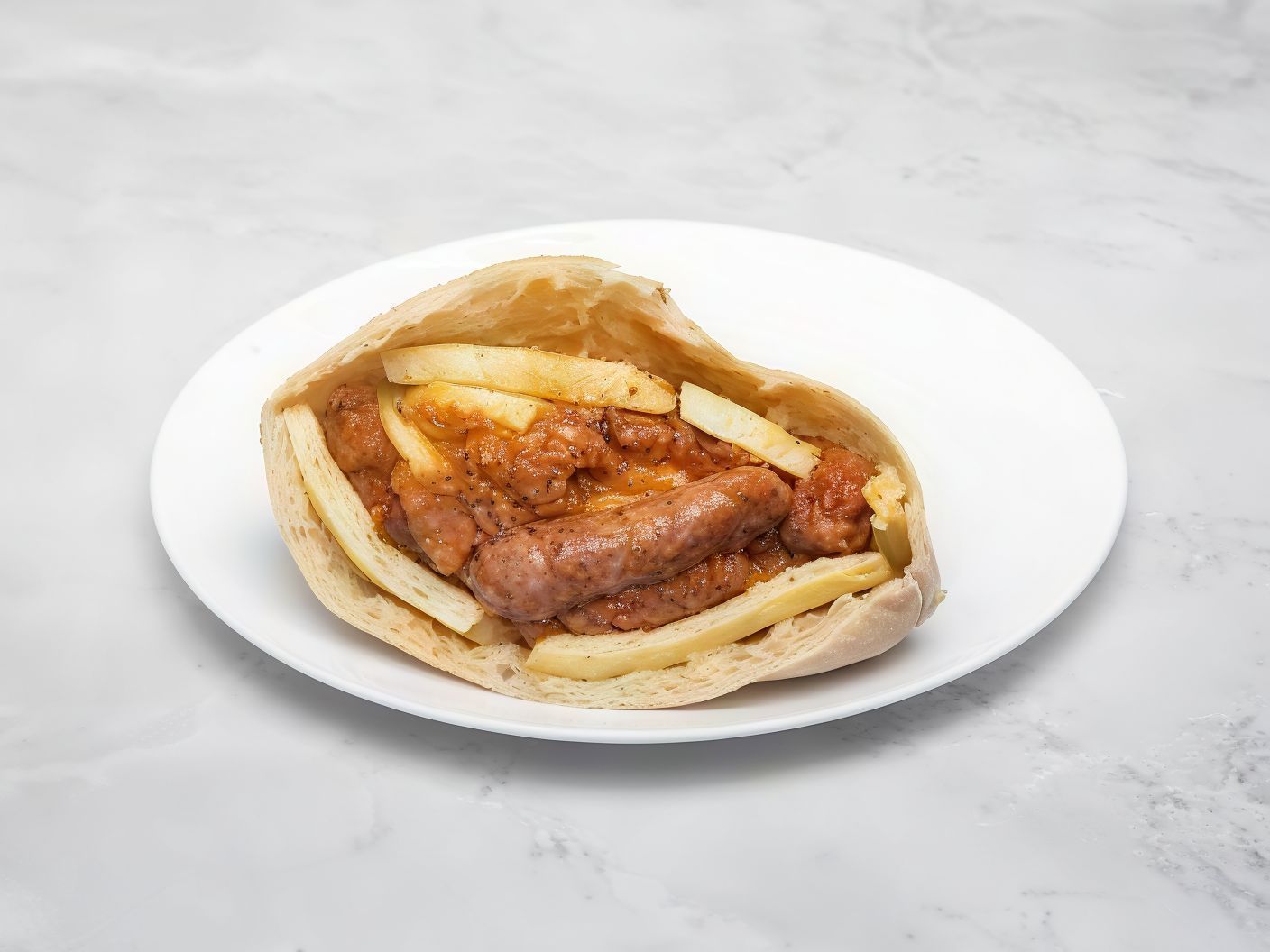 Foul Sandwich with Shami Sausage