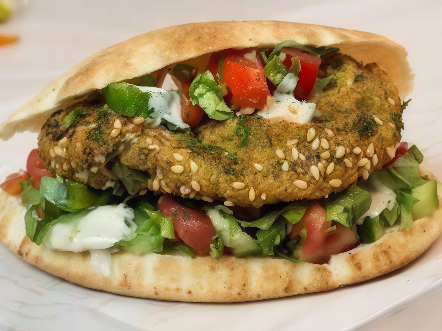 Alexandrian Falafel Sandwich With Shami Tarnish