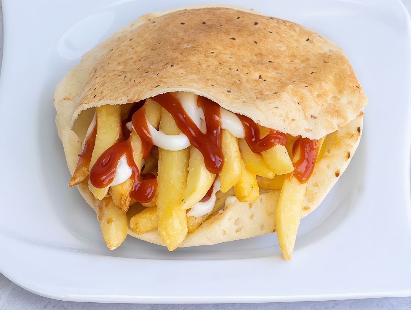 Potatoes with mayonnaise sandwich
