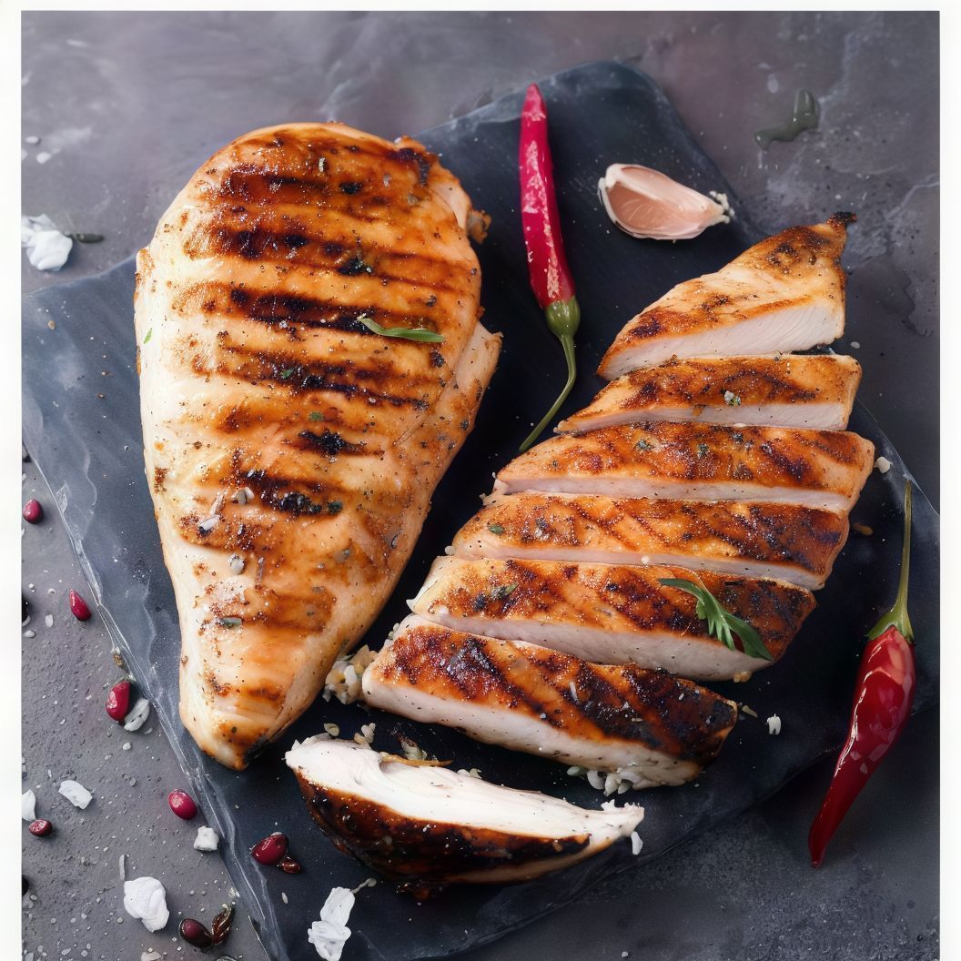 Quarter grilled chicken fillet