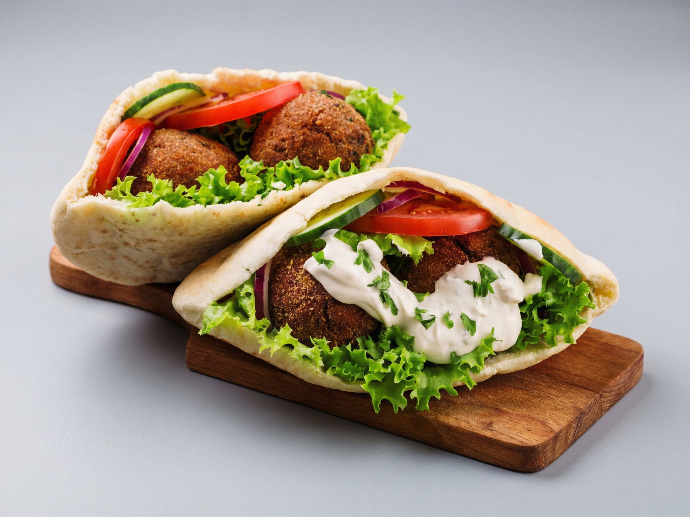 Taamia with eggplant sandwich