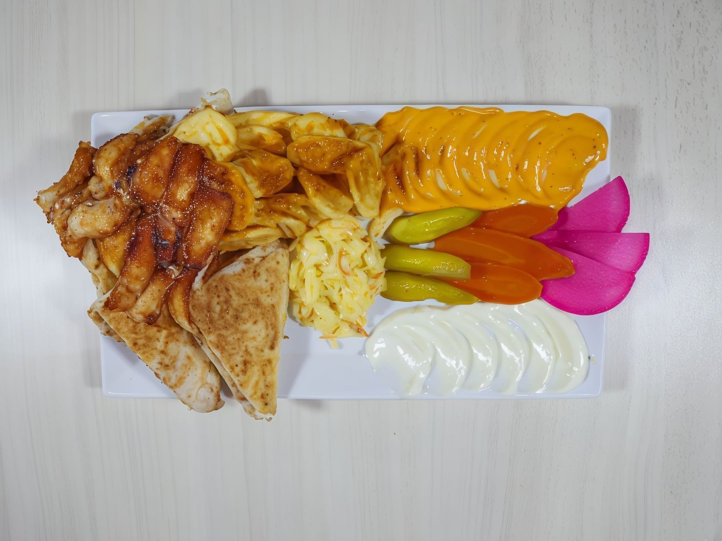 Arabic Chicken Shawarma Meal with Mozzarella Cheese