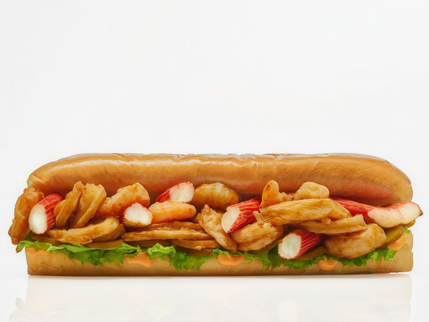 French Bread Seafood Mix Sandwich