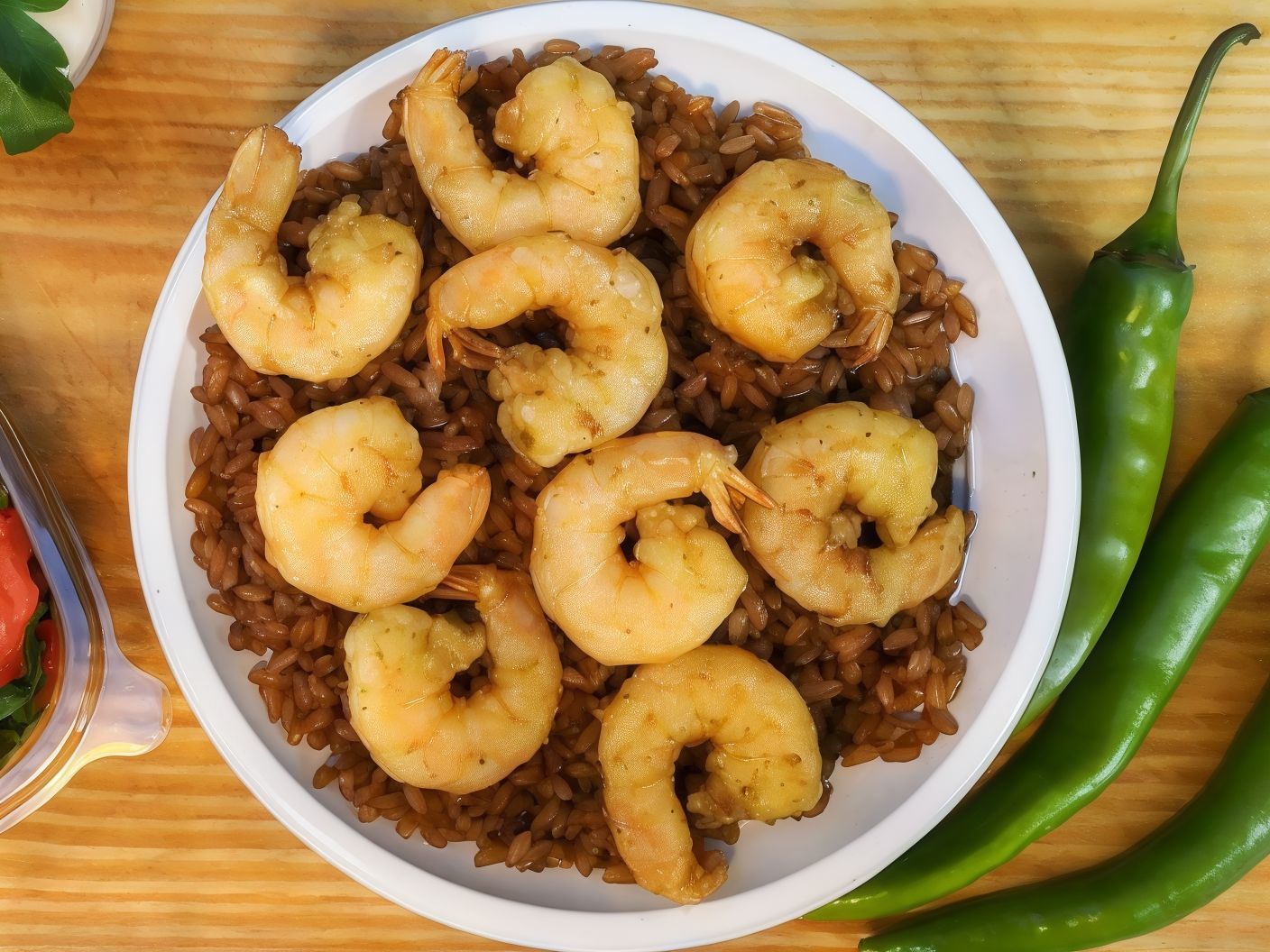 Sayadia Rice With Fried large Shrimps