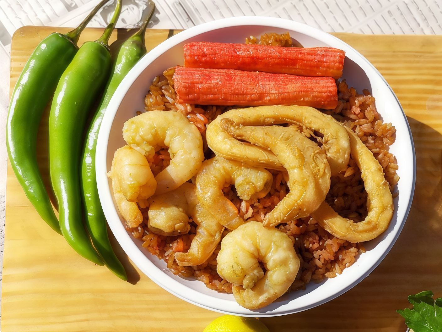 Sayadia Rice With Fried Seafood Mix