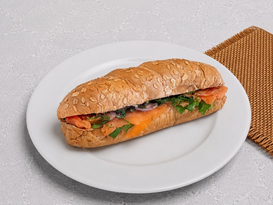 Smoked Salmon Rocca Brown Sandwich