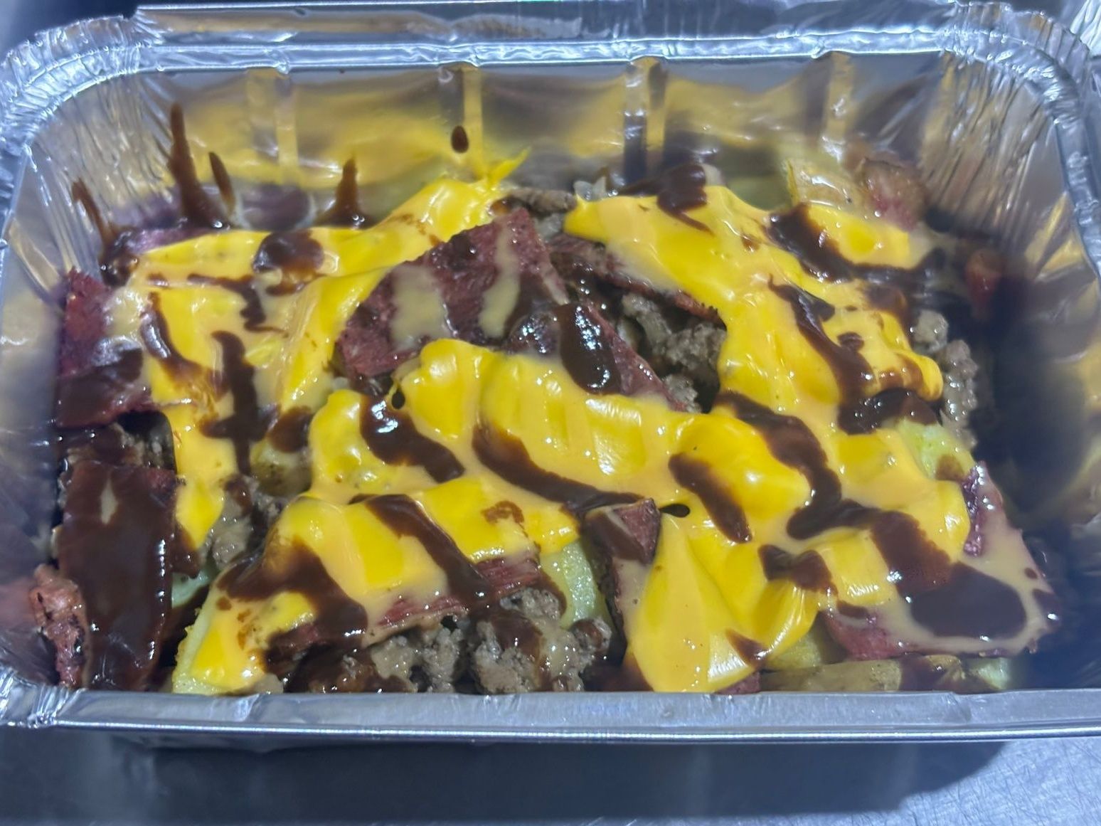 Baked potatoes with protein