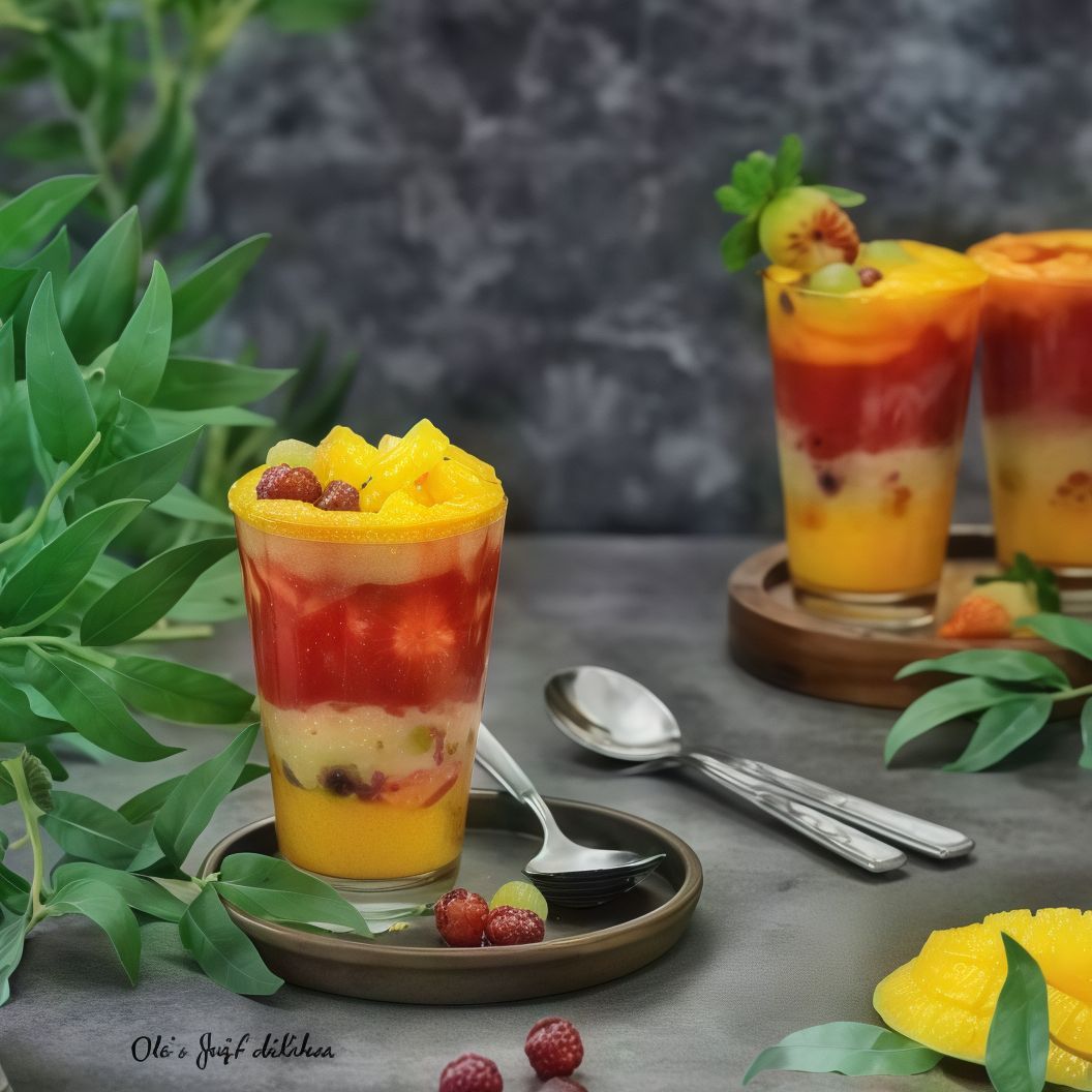 Refreshing Mixed Fresh Fruit Cocktail Juice