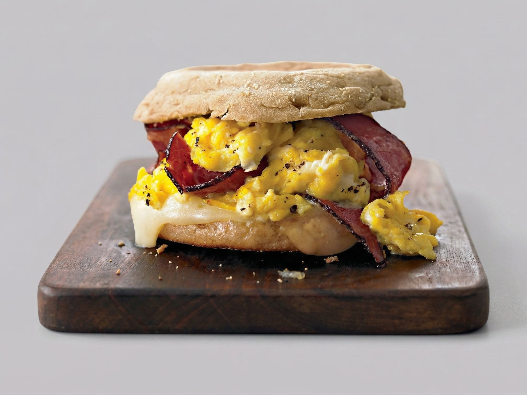 Cheddar pastrami Omelette Sandwich