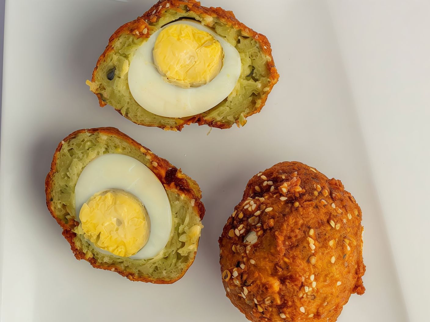 Boiled egg on Taamia sandwich