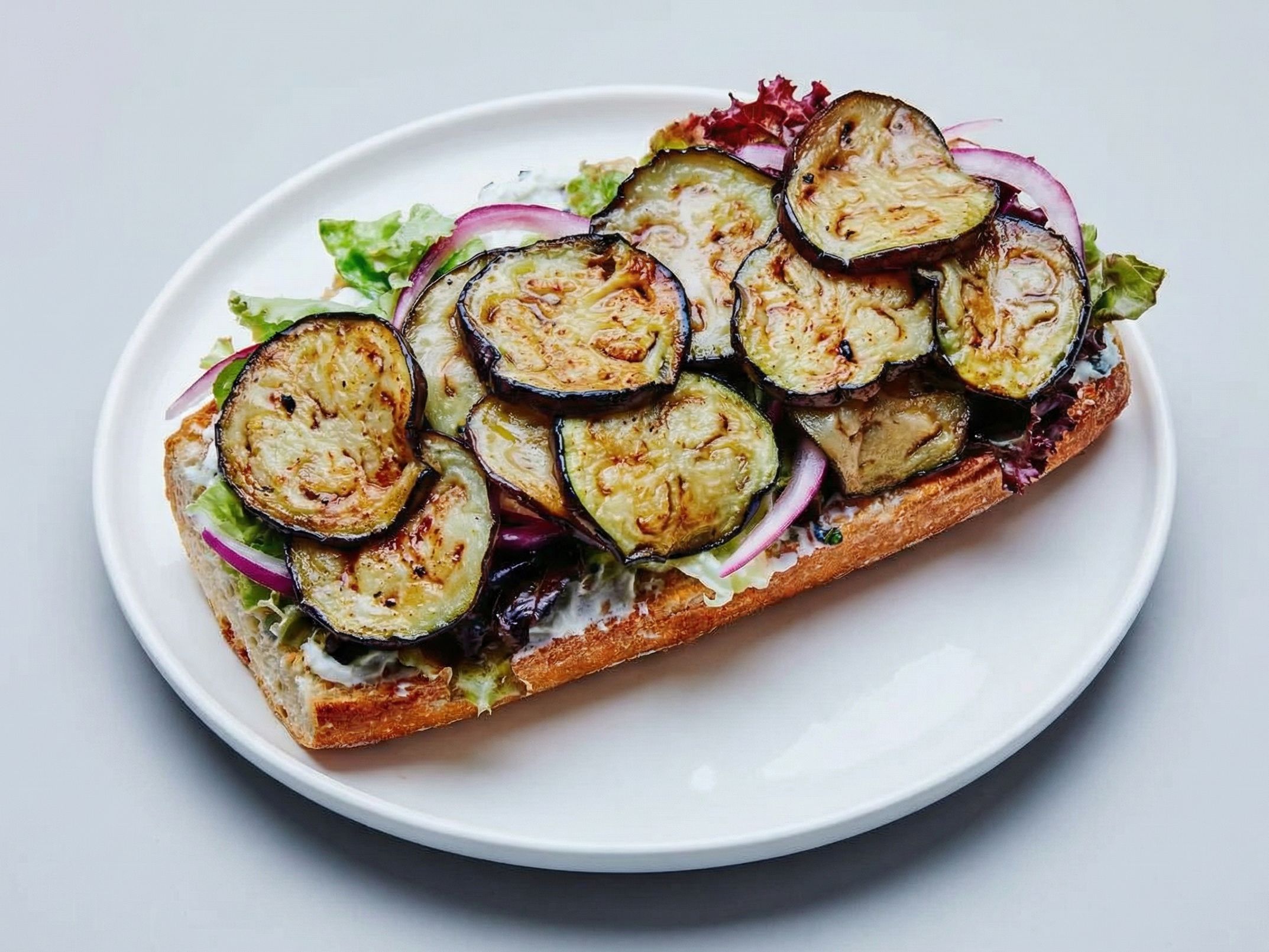 Pickled eggplant sandwich