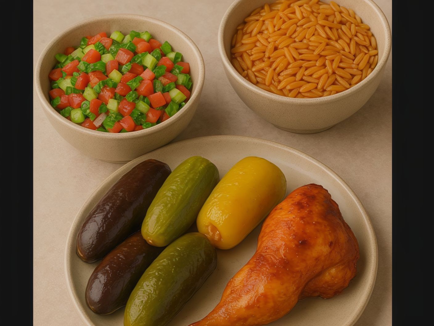 Mahshi and chicken meal