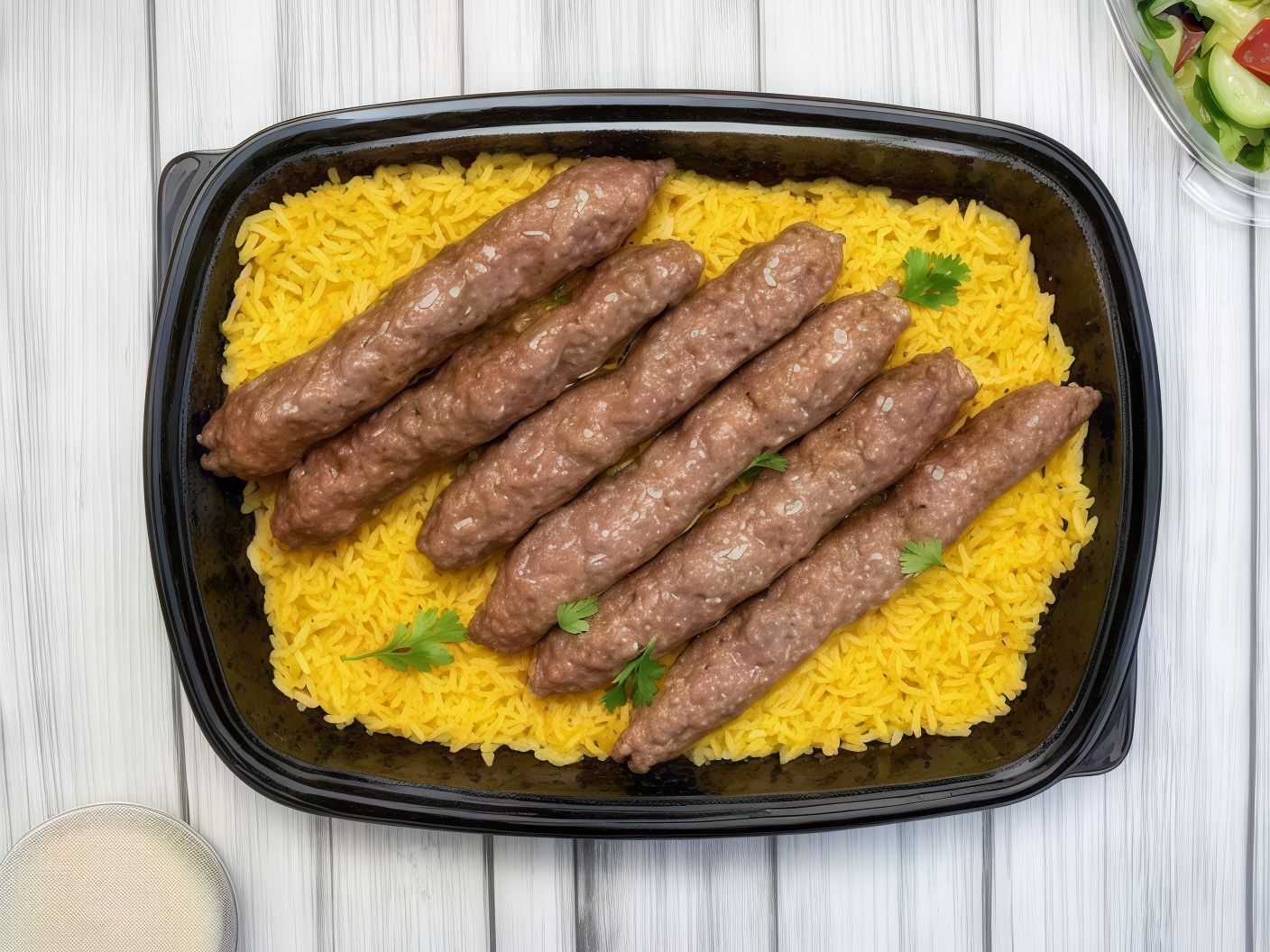 6 Pieces Of Kofta Rice Bread Sauce And Tahini
