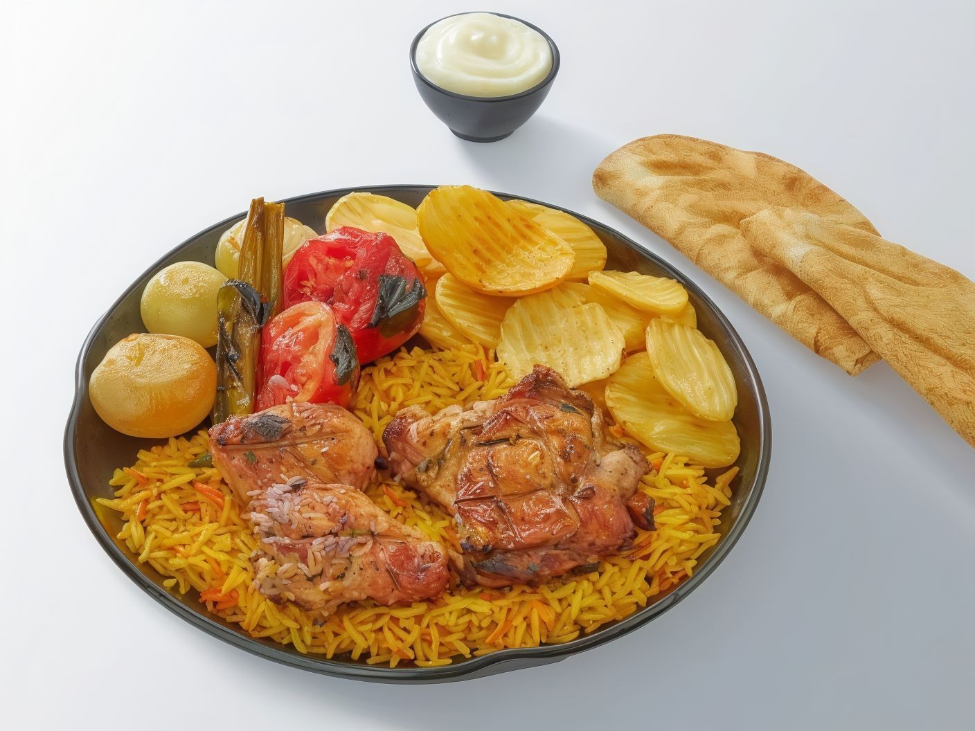 2 Thighs on Charcoal with rice
