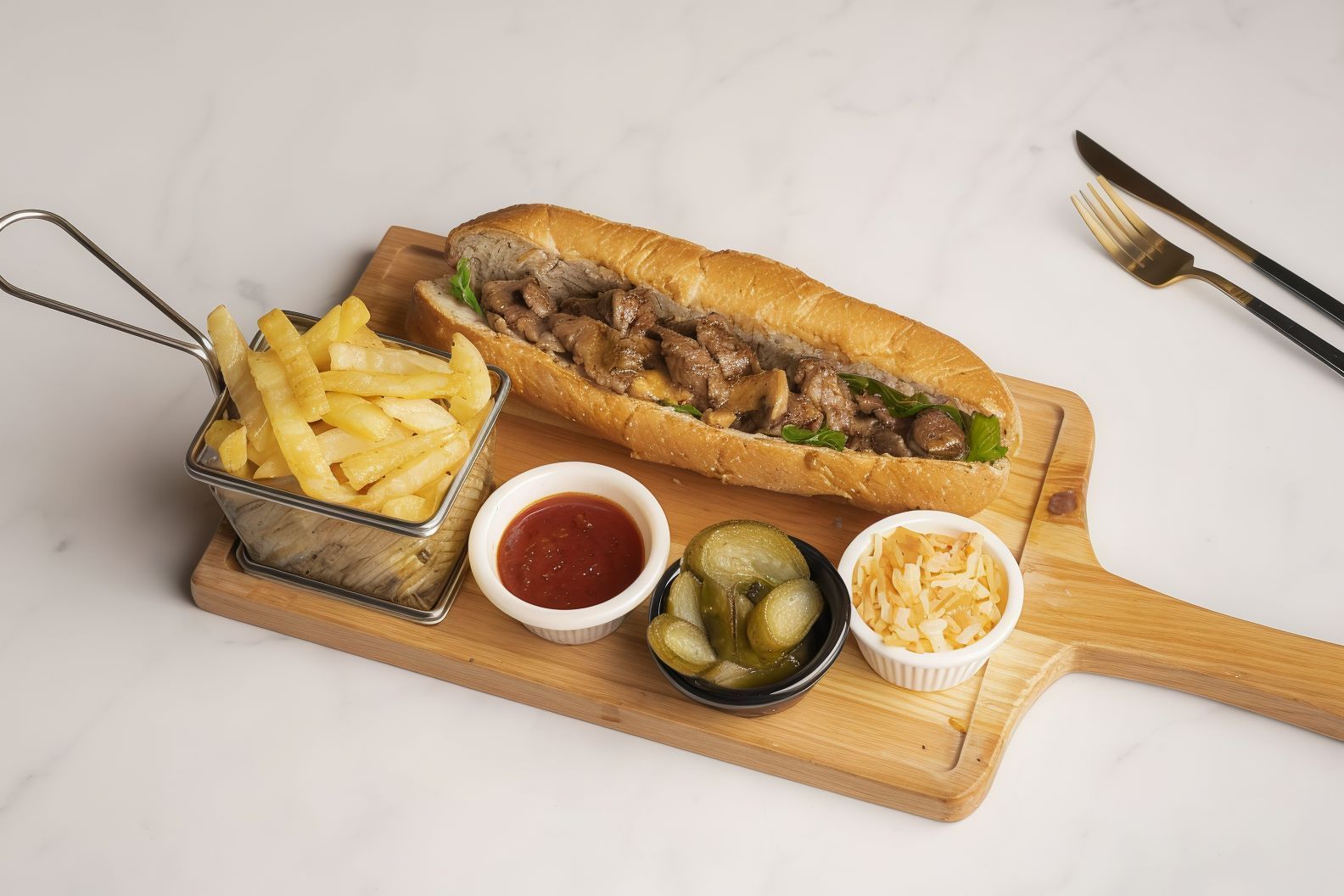 Beefsteak With Entrecote Pieces Loaf