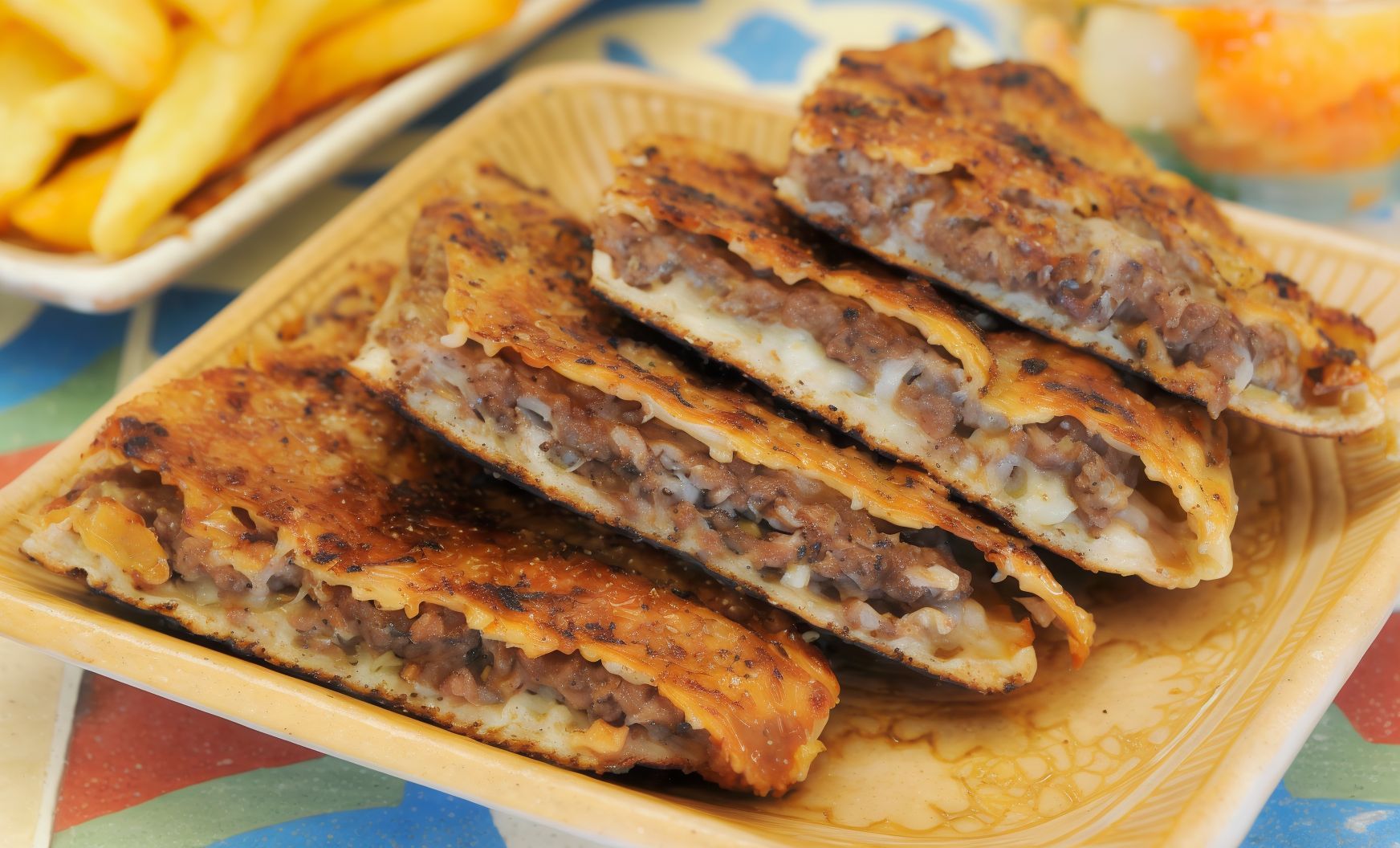 Double Meat Hawawshi With Mozzarella Cheese