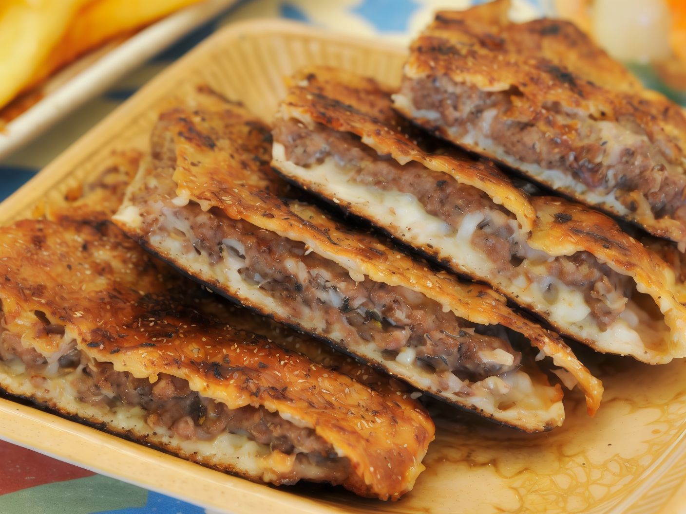 Oriental Sausage Hawawshi With Mozzarella Cheese