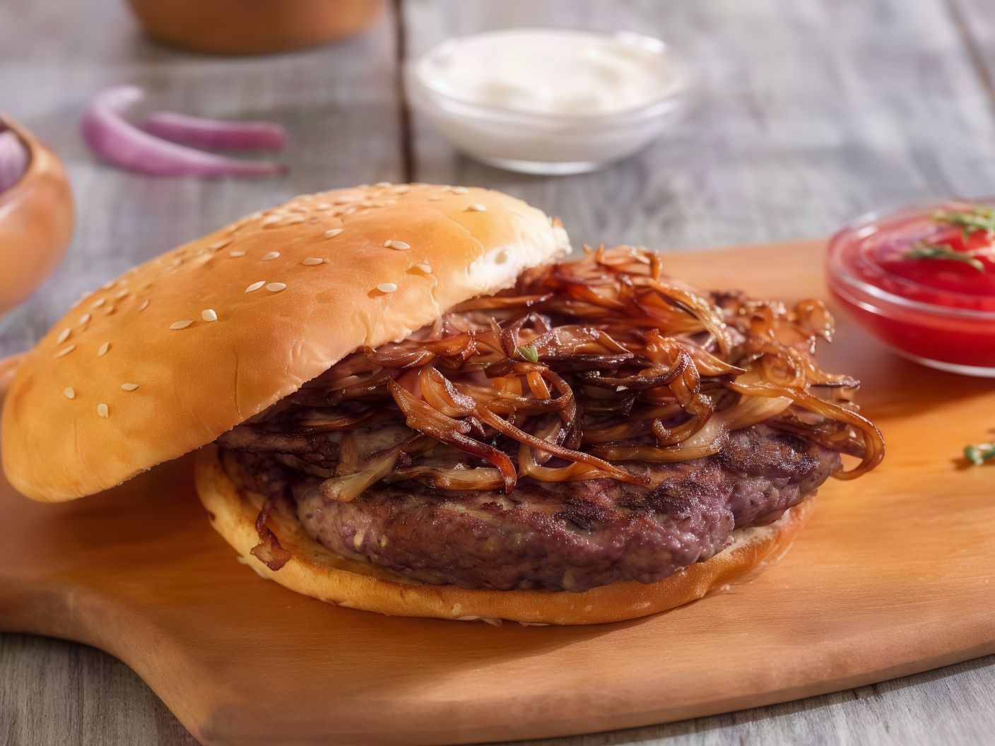 Caramelized Onion Burger