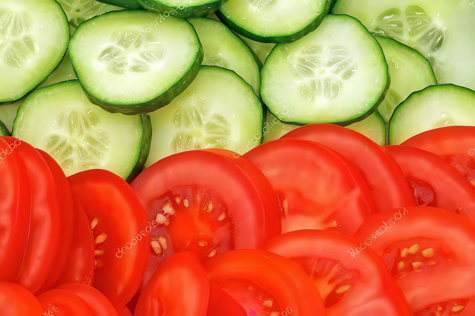 Tomato and Cucumber Slices Plate