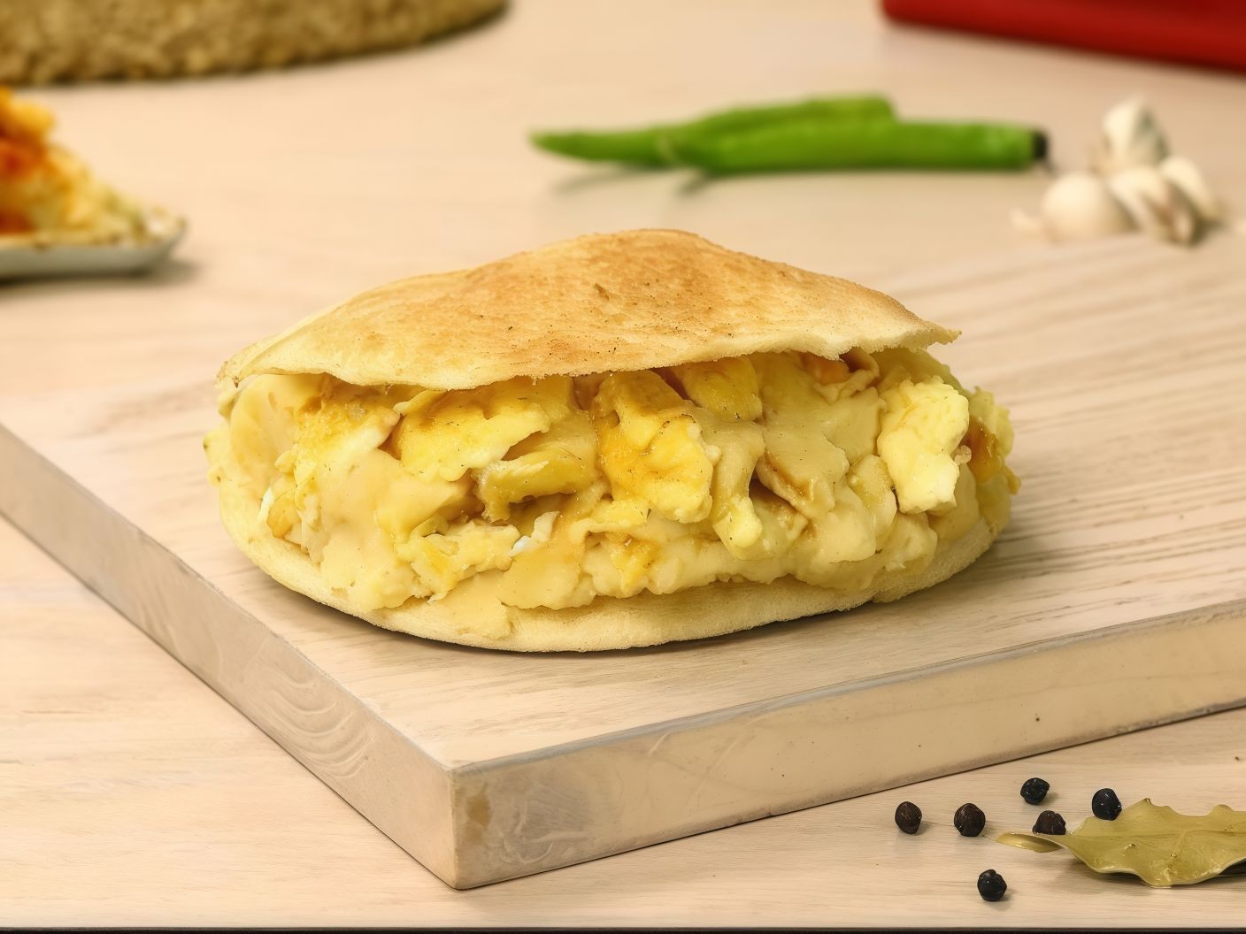 Mashed Potato Sandwich with Fried Egg