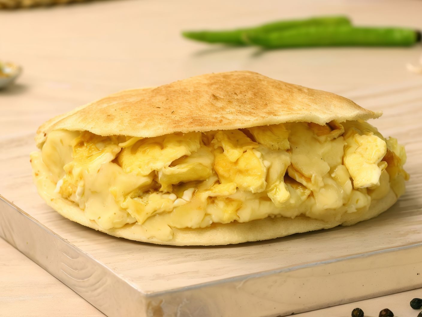 Potato fingers With Fried Eggs And Cheese Sandwich