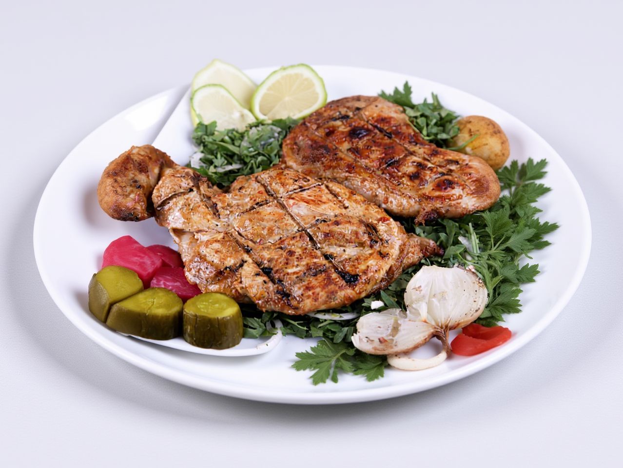 Half Chicken On Plain Charcoal