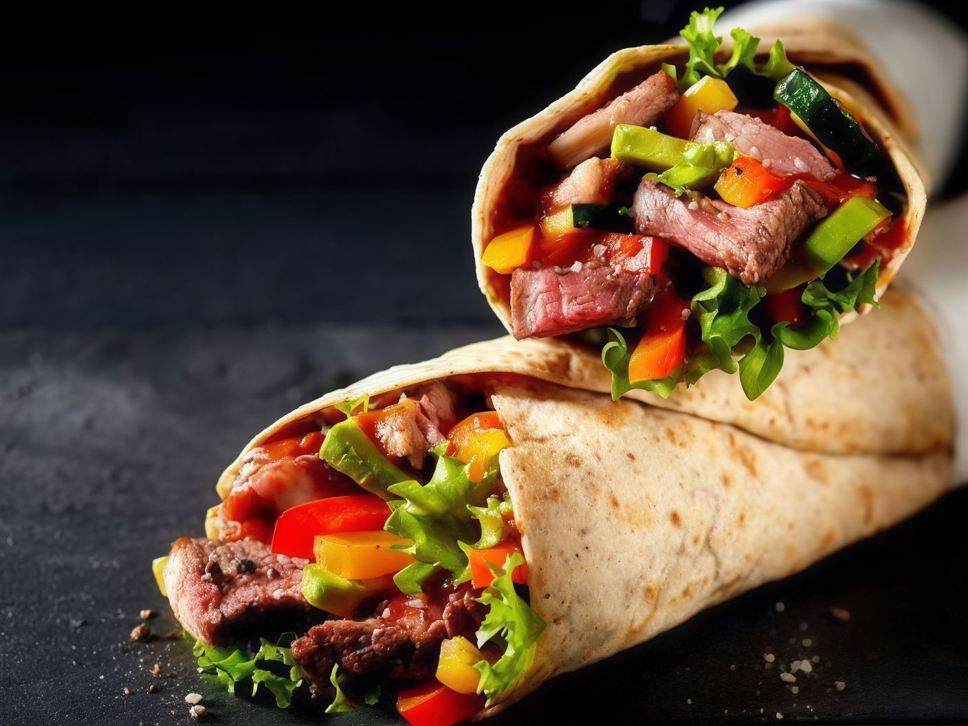 Fajita beef wrap