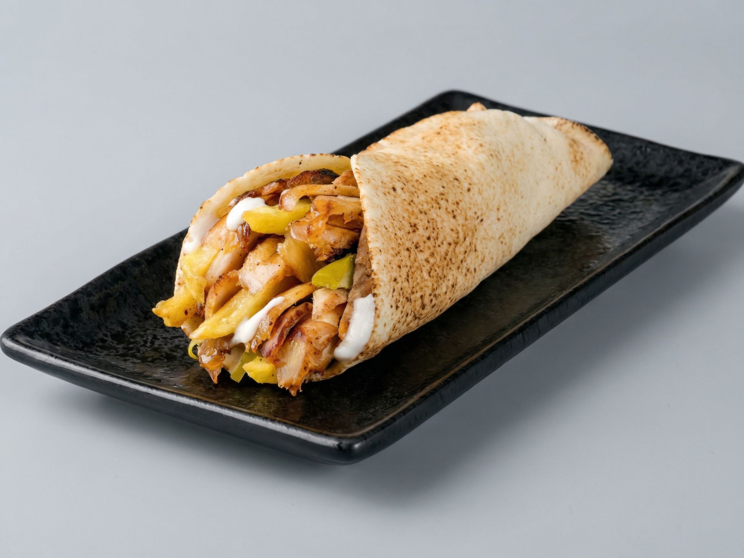 Chicken Shawerma Lebanese Bread Sandwich
