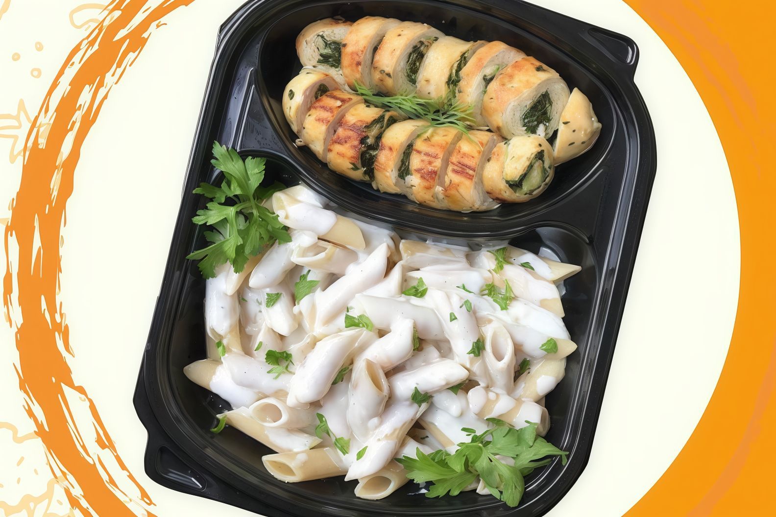 Spinach Chicken Roll Meal