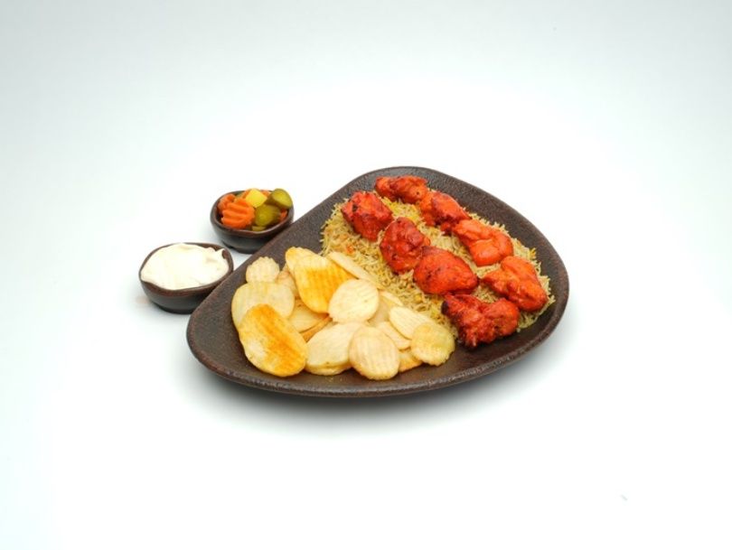 Charcoal Grilled Tandoori Shish Meal with Rice