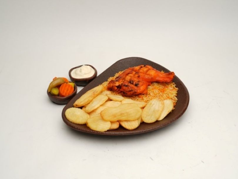 Charcoal Tandoori Quarter Chicken Meal Thigh + Rice