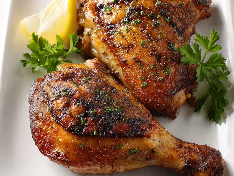 Half Chicken Thighs With Bread