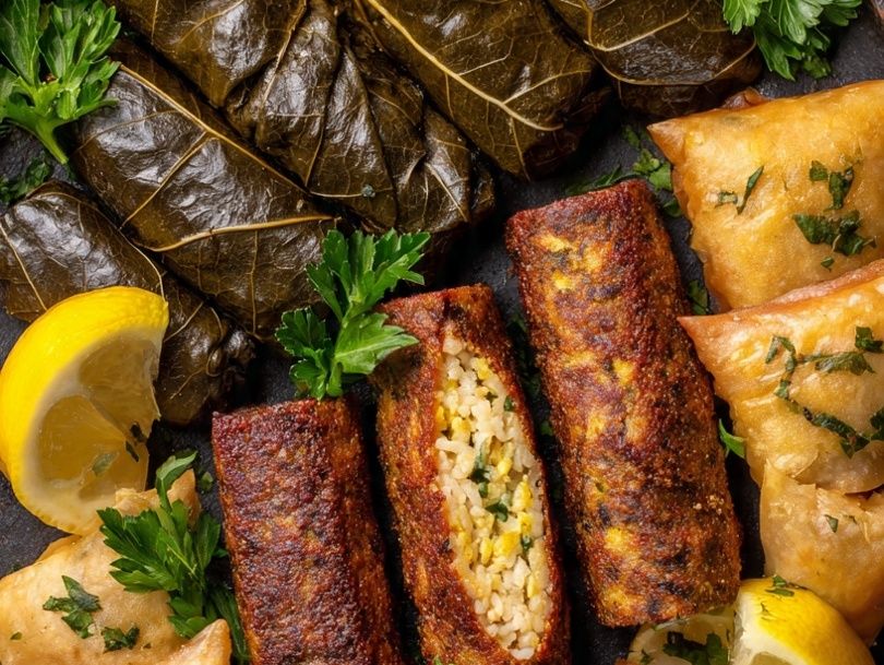 Mixed Mahshi with Mombar, Grape Leaves and Sambousek