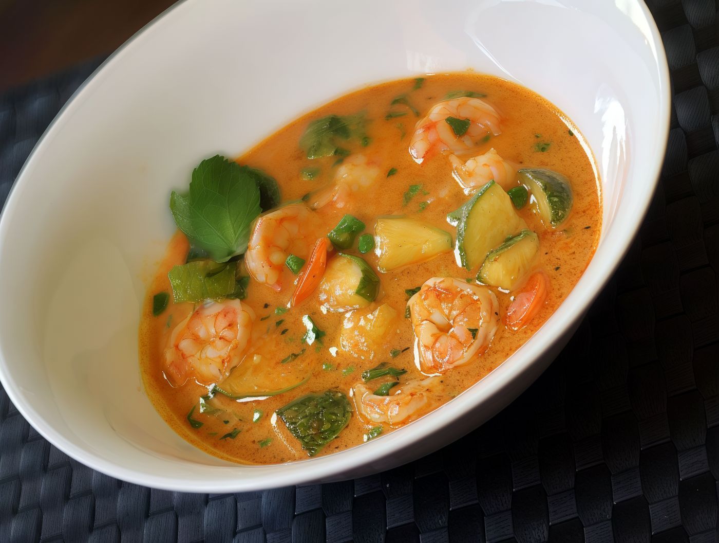 PINEAPPLE CURRY SHRIMP dish