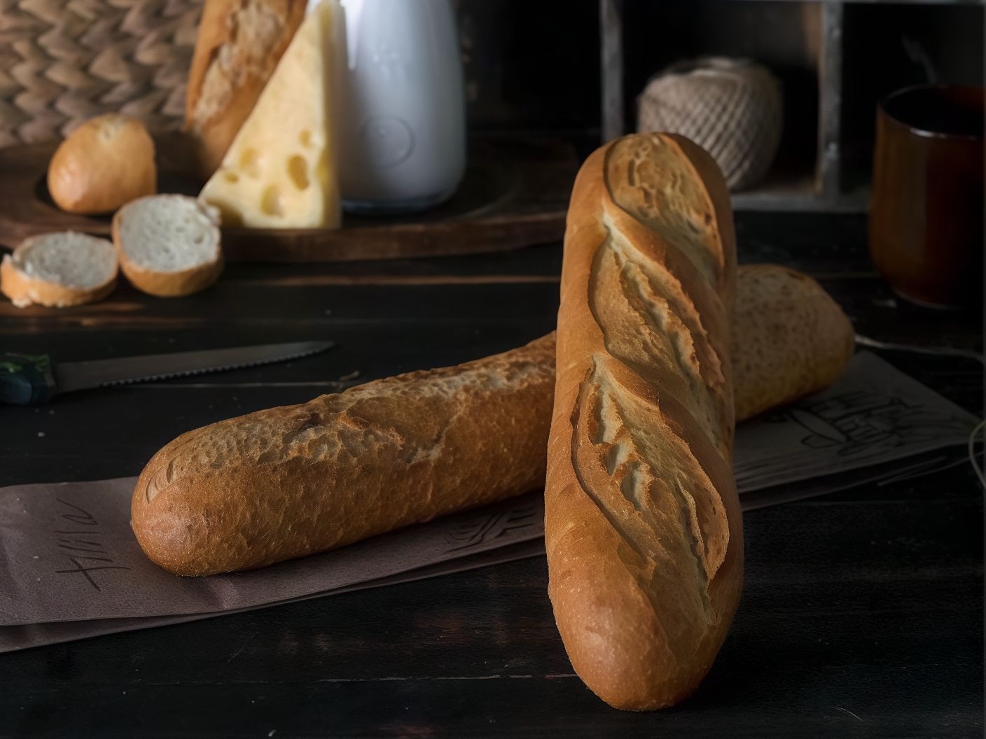 White Baguette Bread 27Cm