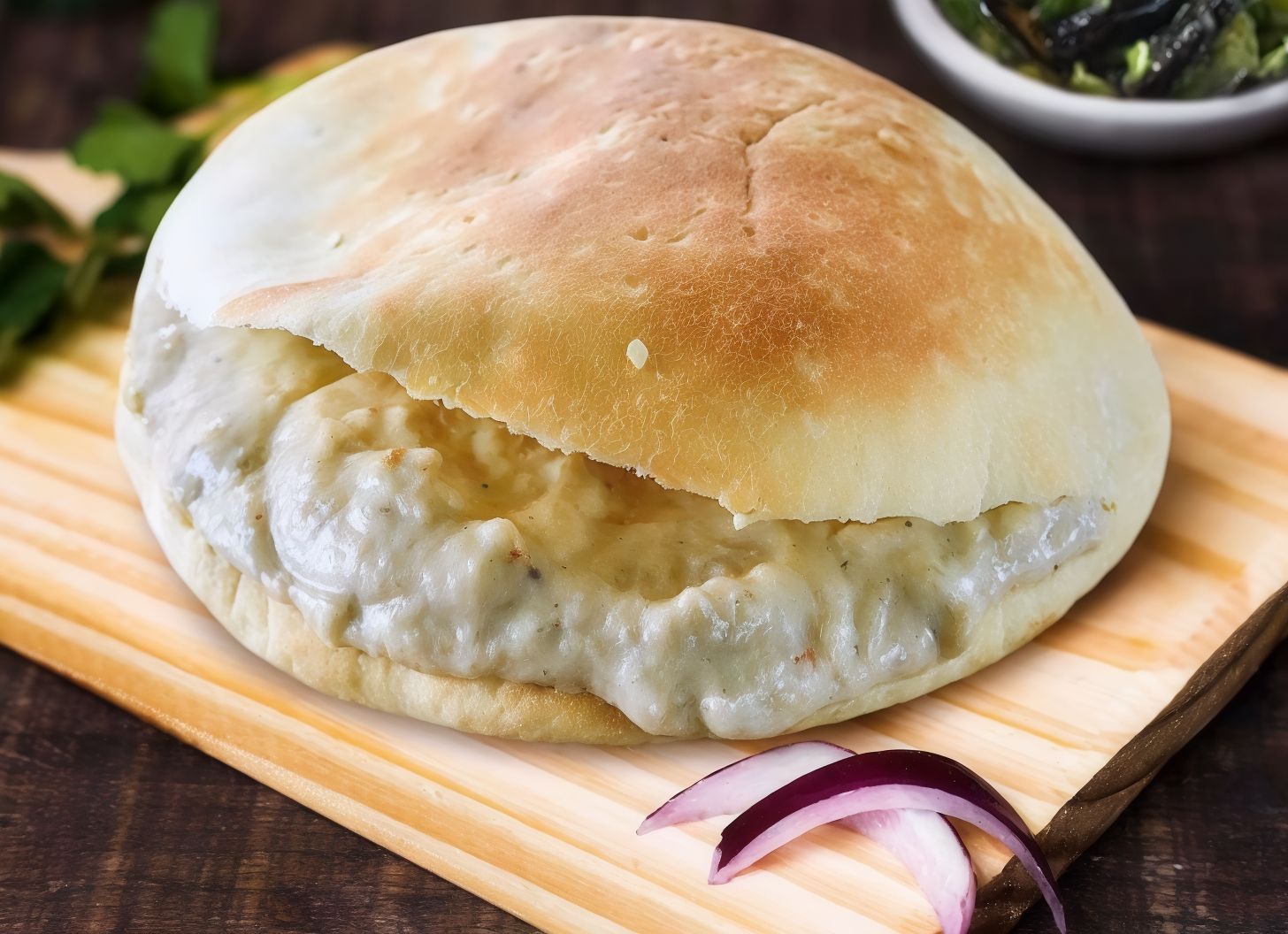 Baba ghannoug potato chips sandwich