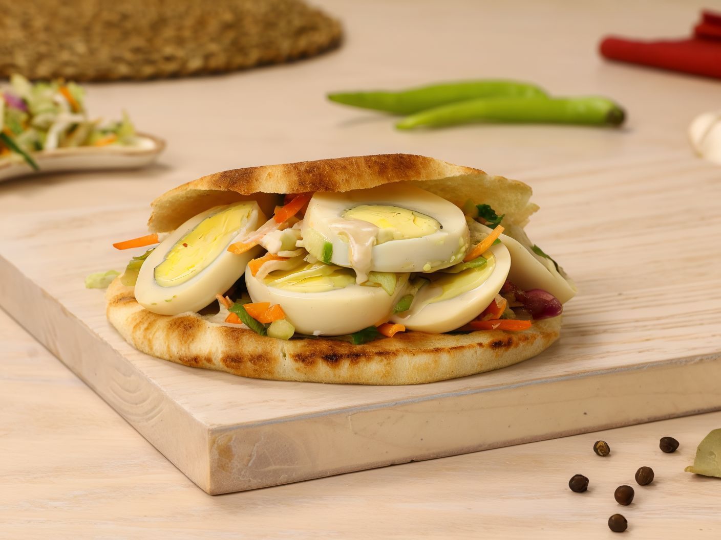 Boiled egg sandwich