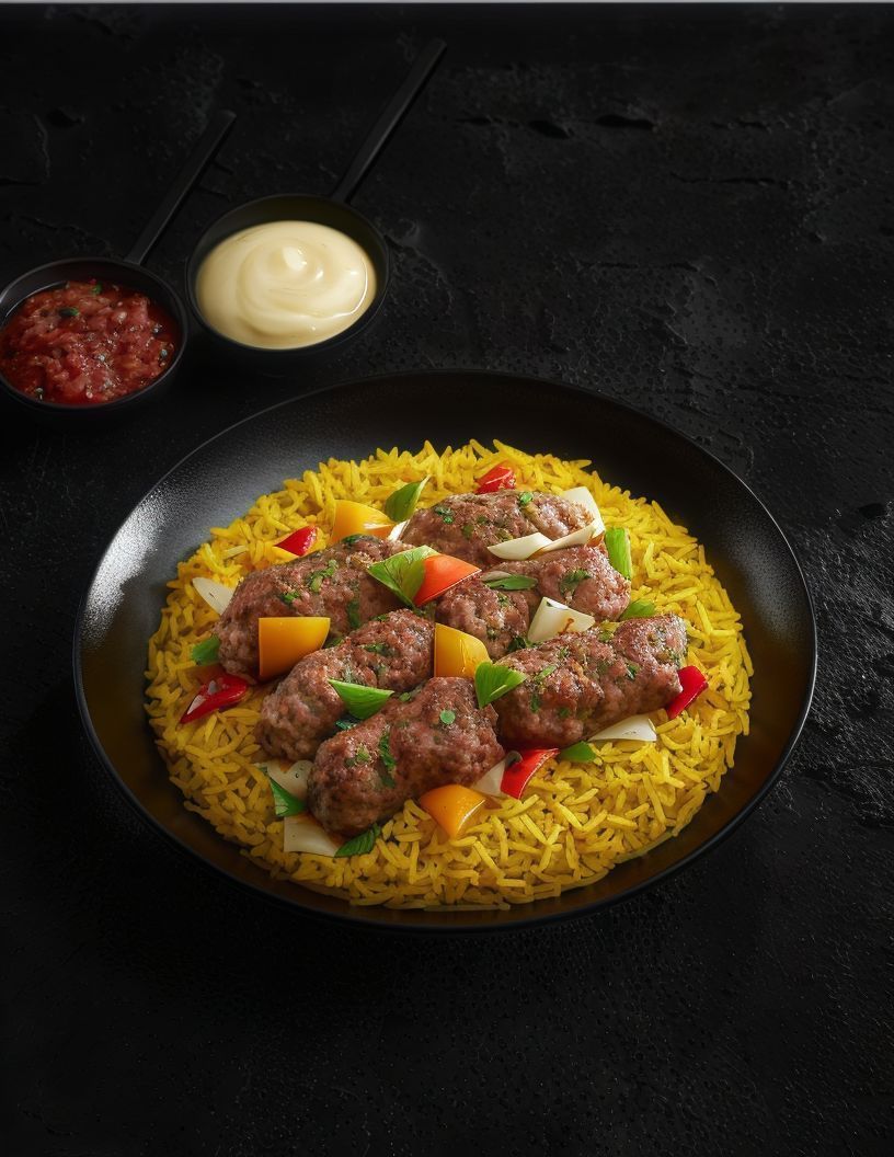 Grilled Kofta Rice Dish